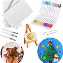 WangMoxi Magic Foam Texture Painting Kit,3D Drawing Canvas Sponge,Magic Puffy Paint,DIY Drawing Paper Pens for Everyone Art Supplies,Crafts for Kids (Square)