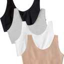 Fruit of the Loom Women's Multi-Pack Tank Top Style Sports Bra (38, Black/Heather Grey/Sand/White)