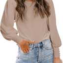 DOROSE Womens Tops Puff Sleeve Blouses Dressy Casual Work T Shirts (XX-Large)