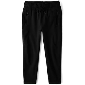 The Children's Place Boys' Soft Tech Pull on Jogger Pants, Black, Size 14