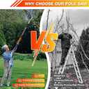 AgiiMan 18FT Reach Pole Saws for Tree Trimming, Pole Saw with 3-12FT Telescoping Extension Pole, Pruning Saw with 19" 3X Detachable Saw, Non-Slip Handle, Tree Trimmer for Garden Palms Shrubs