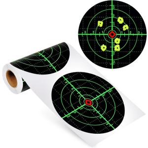 Shooting Targets, 6" Splatter Targets Stickers 100 Pack Self Adhesive Paper Target for Shooting Range Reactive Fluorescent Yellow Gun Target for Shooting Practice
