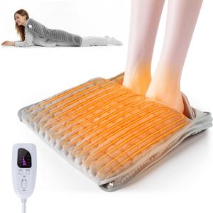 Electric Foot Warmer for Feet: Double Sided Heated Feet Warmers for Bed Office Desk Olycism Heating for Foot Heating Pad Six Adjustable Four Timed Options Machine Washable Birthday Christmas Gift