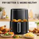 NEWBULIG Air Fryer, 6QT Square Airfryer with Visual Window, 400 Fast Heating Air Fryers Oven with Timer, Auto-Off, Non Toxic & Non Stick, Multiple 12 Modes for Roast, Bake, Dehydrate, Fry, Reheat
