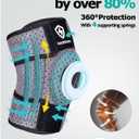 Knee Brace with Side Stabilizers for Men & Women - Washable Knee Support with Adjustable Velcro Patella Straps for Workout, Pain Relief, Meniscus Tear, Arthritis, ACL (Universal, Gray)
