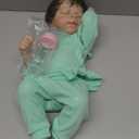 SCOM Reborn Baby Dolls Girl 18 Inch  Full Body Silicone, Realistic Sleeping Newborn, Poseable & Washable, Hand-Rooted Hair, with Accessories, Gift Set for Kids 3+