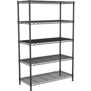 5-Tier Heavy Duty Metal Shelving Unit on Lockable Wheels,30"x14"x62"(WxDxH), 30" Wx14 Dx62 H