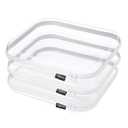 YQBRAO 6PCS Clear Hard Shell Zipper Case, Clear Travel Cosmetic Bag, Toiletry & Makeup Case, Zippered Toy Storage Bins (White, 3 Pack (L))