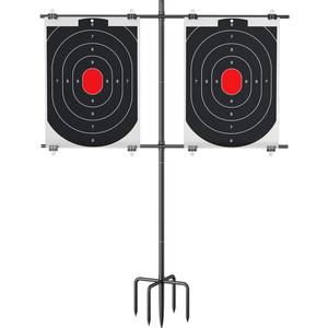 Adjustable Shooting Target Stand with 5-Prong Base, Portable Target Steel Holder for Firearms, BB Guns, Airsoft and Rifle Practice, Hunting & Shooting Accessory for Outdoor Range (No Paper) (Medium)