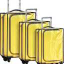 Sadnyy 3 Pieces Clear Luggage Cover PVC Suitcase Luggage Protector for 20" 24" 28" Luggage Waterproof Cover