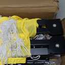 Portable Soccer Goal, Collapsible Soccer Goal Net Metal Base, Quick Setup Soccer Training Equipment with 1 Carry Bag, 1 Agility Ladder, 4 Ground Nails (Yellow)