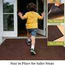Door Mat Indoor Outdoor, 3 x 6 Heavy Duty Non Slip Entryway Rug | Low Profile, Waterproof, All-Weather, for High Traffic Areas, Grid-Pattern, Floor Mat for Mudroom, Garage, Pet Paths