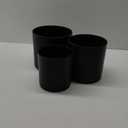 Meowell 8/7/6 inch Plant Pots, 3 Set Cylinder Flower Pots for Outdoor Indoor Plants, Decorative Plastic Planters with Drainage Holes and Saucers for Garden House Plants, Black