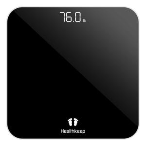 Digital Bathroom Scales for Body Weight, Weight Scale with High Precision Sensors Accurate Round Corner Design LED Display 400lbs/180kg (Black)