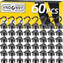 VNDUEEY 60 Pack Black Magnetic Hooks, 25Lbs Strong Magnet Hooks for Hanging, Metal Magnet Hooks Heavy Duty, Magnetic Hook for Home, Office, Classroom and Cruise Cabins