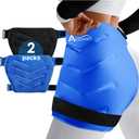 Atsuwell Extra Large Hip Ice Pack Wrap, Reusable Gel Ice Packs for Hip, Soft Plush Lined Cold Compress for Back, Thigh, Leg, Flexible Hip Ice Wrap for Care Package, 2 Packs