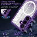 Hekodonk for Galaxy S26 Case Magnetic,[Compatible with Magsafe][Built-in Tempered Glass Screen Protector] [Glitter Card] Full Body Bling Case for Samsung Galaxy S26,Amethyst Purple