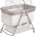 Bassinet Cover for Cats with Two-Way Zipper,Portable Bassinet Mosquito Net Cover,Mosquito Net to Keep Pets Out(White)