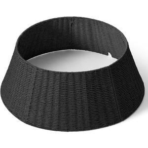 Rustic Farmhouse Christmas Tree Collar - Christmas Decorations Indoor - 28 Inch Woven Wicker Base Cover for Artificial Trees, Holiday Decoration Ring Skirt Basket for 5-9Ft, Natural & Stable