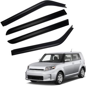 Rain Guards Compatible with 2008-2015 Scion xB, Tape-On Side Window Visor Wind Deflector Vent Visors Car Accessories 4pcs