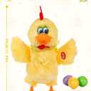 Easter Chicken Animal Toy Doll Laying Egg Electric Crazy Plush Chicken Toy with Sound Music, 29CM