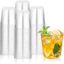 tchrules 120 Pack 12oz Clear Plastic Cups, Disposable Stemless Wine Glasses for Party, Round Bottom Plastic Cocktail Glasses, Cute Crystal Cold Drinking Cups for Holiday Wedding Birthday Picnic Events