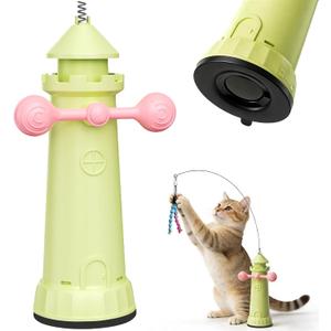 Interactive Cat Toys for Indoor Cats,Indoor Cat Suction Cup Toy, Enhanced Suction Cup Cats Wand Toy,2 Play Modes Keep Cats Happy and Entertained,Activated Self-Play Enrichment Toy for Bored Cats