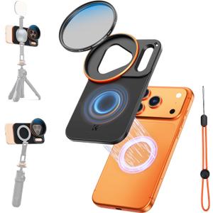 K&F CONCEPT Double-Sided Magnetic Lens Filter Mount Adapter with 58mm CPL Filter, Compatible with iPhone 17 Pro and 58mm Threaded Filters, CPL Filter Compatible with iPhone Camera Lens