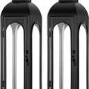 Nuogo 2 Pack 20 Inch Large Black Metal Decorative Lanterns Luxury Hurricane Modern Candle Lanterns with Clear Glass Panels for Porch Outdoor Garden Wall Hanging Patio Wedding Party Table Decoration