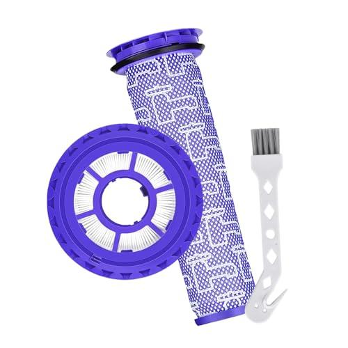 2-Pack Vacuum Filter Replacement Parts for Dyson DC41, DC65, DC66, UP13, UP20, UP30 Animal, Multi Floor & Ball Vacuum - 1 Post Filter & 1 Pre Filter With 1 Brush, Replaces Part # 920769-01 & 920640-01