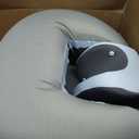 Reading Pillow for Sitting in Bed,22" H Back Support Pillow for Sitting up,Back Rest & Lumbar Support Pillows with Arms, Bed Rest Chair Cushion,Chaise Lounges Reclining,Gaming,Work,Resting(Grey&Blue), Large Size