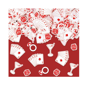 Whaline 300Pcs Lucky in Love Table Confetti Vegas Bachelorette Party Confetti Cocktail Ring Poker Dice Table Centerpieces for Bridal Shower Casino Decoration