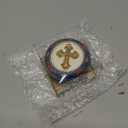 FASHIONCRAFT Golden Cross Rosary Box - 2.75 Trinket Box for Rosary Beads, Keepsakes, Small Jewelry and Mementos