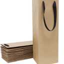 Aimyoo Brown Wine Bottle Gift Bags Bulk,10 Pack Kraft Paper Gift Bags with Handles 4x4x14 inch for Champagne Alcohol