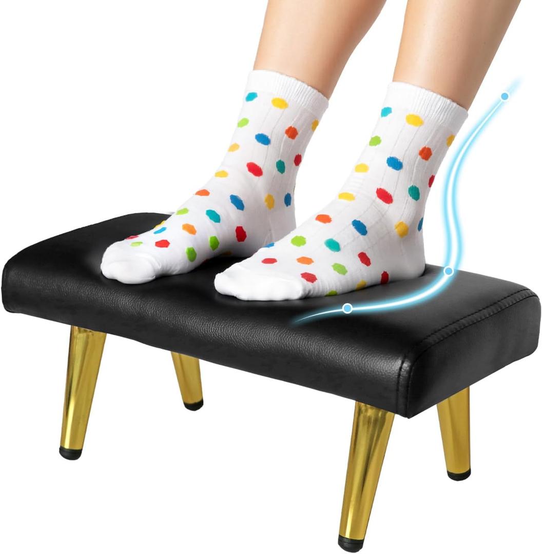 Waterproof Stool Foot Rest & Ottoman,1-3Pack,Ergonomic Non-Slip Foot Ring,Universal Replacement for Salon Barber Spa Chairs (Golden, 1PACK)