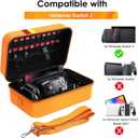 ivoler Carrying Storage All in One Case for Nintendo Switch 2 (2025),Portable Travel All Protective Hard Messenger Bag Soft Lining 20 Games for Switch 2 Console Pro Controller Accessories Orange