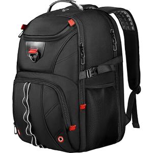 Z-MGKISS Extra Large Travel Laptop Backpack,XXXL Gaming Backpack, 18.4 inch TSA Friendly College Daypack Big Capacity Heavy Duty Business Suitcase Daypack Bag Port for Men/Women-Black