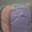 Maitys 2 Pcs Stadium Seats for Bleachers with Back Support and Cushion Pad Folding Bleacher Seat with Backrest Wide Padded Elementary School Classroom Floor Chairs, 5 Reclining Positions (Purple Pink)