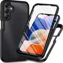 for Samsung Galaxy S25 Edge 5G Case, for Samsung S25 Edge Phone Case with Built-in Screen Protector Clear Slim Back Cover Shockproof Heavy Duty Bumper Full Body Protective Case, Black