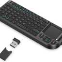 Mini Keyboard with Touchpad, Mini Bluetooth Keyboard, 2.4G Ultra-Thin Handheld Wireless Portable, Suitable for PC/Tablet/TV/Smartphone, Suitable for Travel, Office and Home UseRechargeable