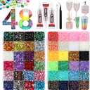 48000Pcs Resin Jelly Rhinestones Kit for Bedazzling,48 Colors Bedazzler Kit, 3mm