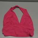 Milumia Women Deep V Neck Y2k Halter Crop Tops Sexy Low Cut Going Out Tanks (Small, Hot Pink)
