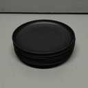 6 Inch Dessert Plates Set of 8, Unbreakable Wheat Straw Plate Appetizer Plates, Plastic Plates Reusable, Microwave & Dishwasher Safe Mini Plate for Kitchen (Black)