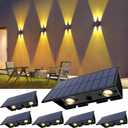 Solar Fence Lights,6Pack Warm White Up & Down Solar Wall Lights Waterproof 100 Lumens Dusk to Dawn Solar Powered Fence Light for Yard Garden Garage Pools House Deck Porch