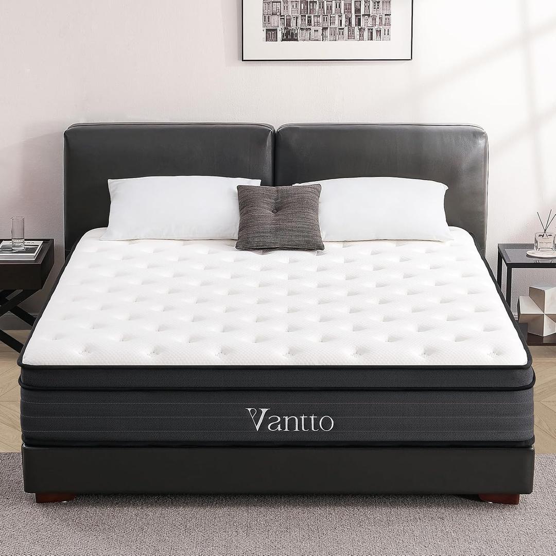 Twin Size Mattresses, 10 Inch Hybrid Memory Foam Individual Pocket Springs Twin Bed Mattress in a Box with Pressure Relief, Motion Isolation, CertiPUR-US, 100 Nights Trial