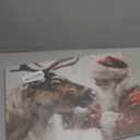 Christmas Wall Decor, Farmhouse Christmas Santa Claus Reindeer Xmas Canvas Wall Art Prints, Rustic Christmas Decor, Christmas Pictures Wall Decor for Home Living Room Bedroom, 14x11 Inches Framed