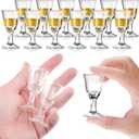 CHENGU 12 Pcs Mini Shot Glasses - 0.4 OZ/Half an Ounce, Clear Cordial wine Glasses with Base for Wine, Tequila, Whiskey, Spirits