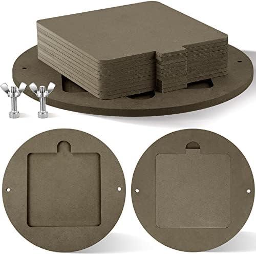 10Pcs Bat for Pottery Wheel Adapter with Removable Inserts Pottery Bats for Throwing with 12'' Round Outer and 7'' Square Inner with Pins for Potters Clay(Dark Brown) 10Pcs Bat for Pottery Wheel Adapter with Removable Inserts Pottery Bats for Throwing with 12'' Round Outer and 7'' Square Inner with Pins for Potters Clay(Dark Brown)