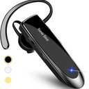 New Bee Bluetooth Earpiece V5.0 Wireless Handsfree Headset with Microphone 24 Hrs Driving Headset 60 Days Standby Time for iPhone Android Samsung Laptop Trucker Driver (Black)