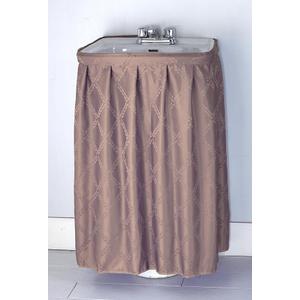 Fabric Sink Skirt Intersecting Leaves Pattern, Self Adhesive Water Repellent Vanity Cover (Purple)